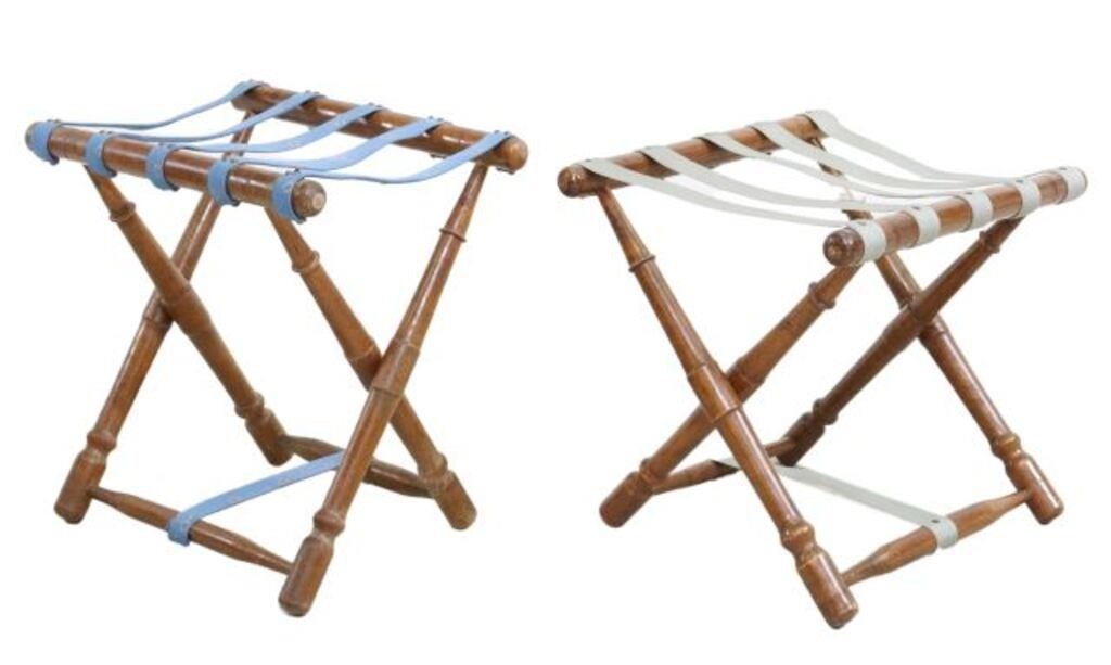 (2) TURNED FOLDING LUGGAGE RACKS/