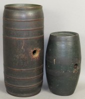 2 TURNED HOLLOW LOG PAINTED KE