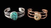 2 TURQUOISE & AMMONITE FOSSIL