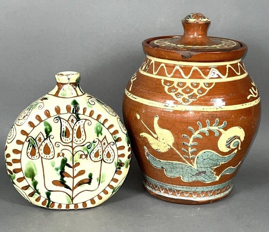 2 TURTLE CREEK POTTERY REDWARE