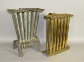 2 TWELVE-HOLE TIN CANDLE MOLDS