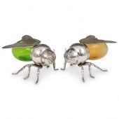 (2) TWO ITALIAN BEE HONEY POTS