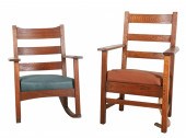 (2) Unsigned Oak Arts and Craf