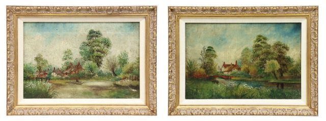 (2) UNSIGNED OILS ON CANVAS,
