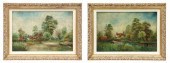 (2) UNSIGNED OILS ON CANVAS, C