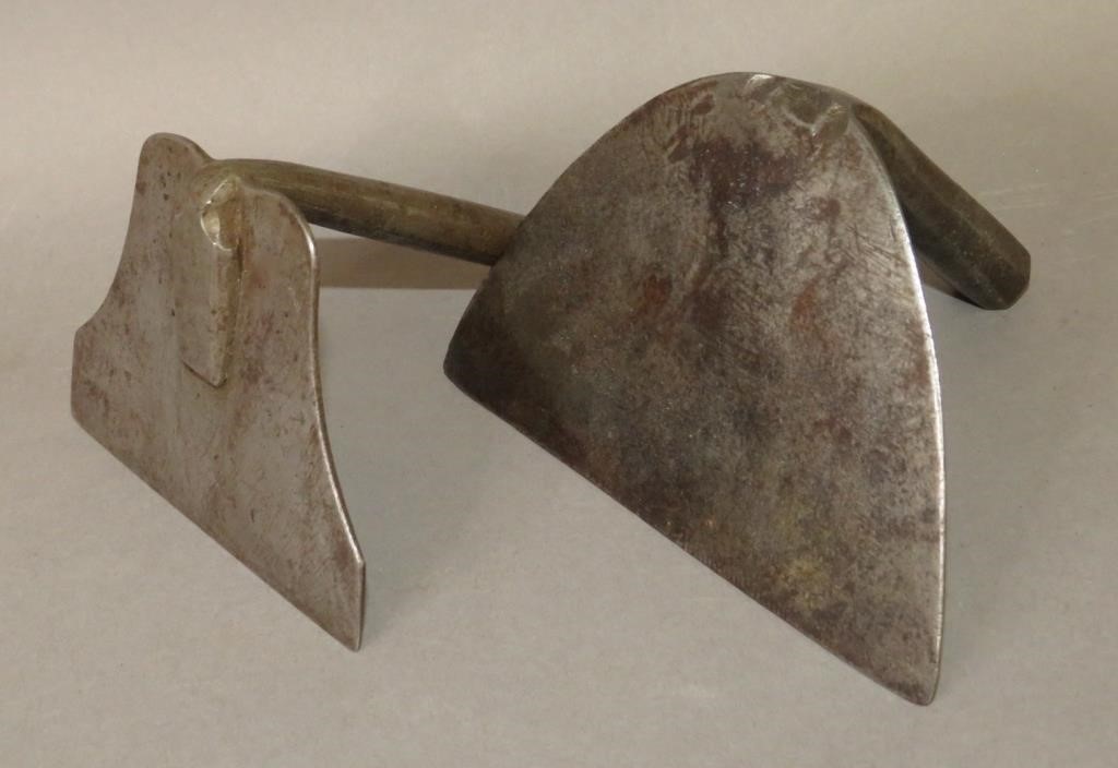 2 UNSIGNED WROUGHT IRON DOUGH