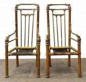 (2) UNUSUAL BRONZE CHAIRS W/ L