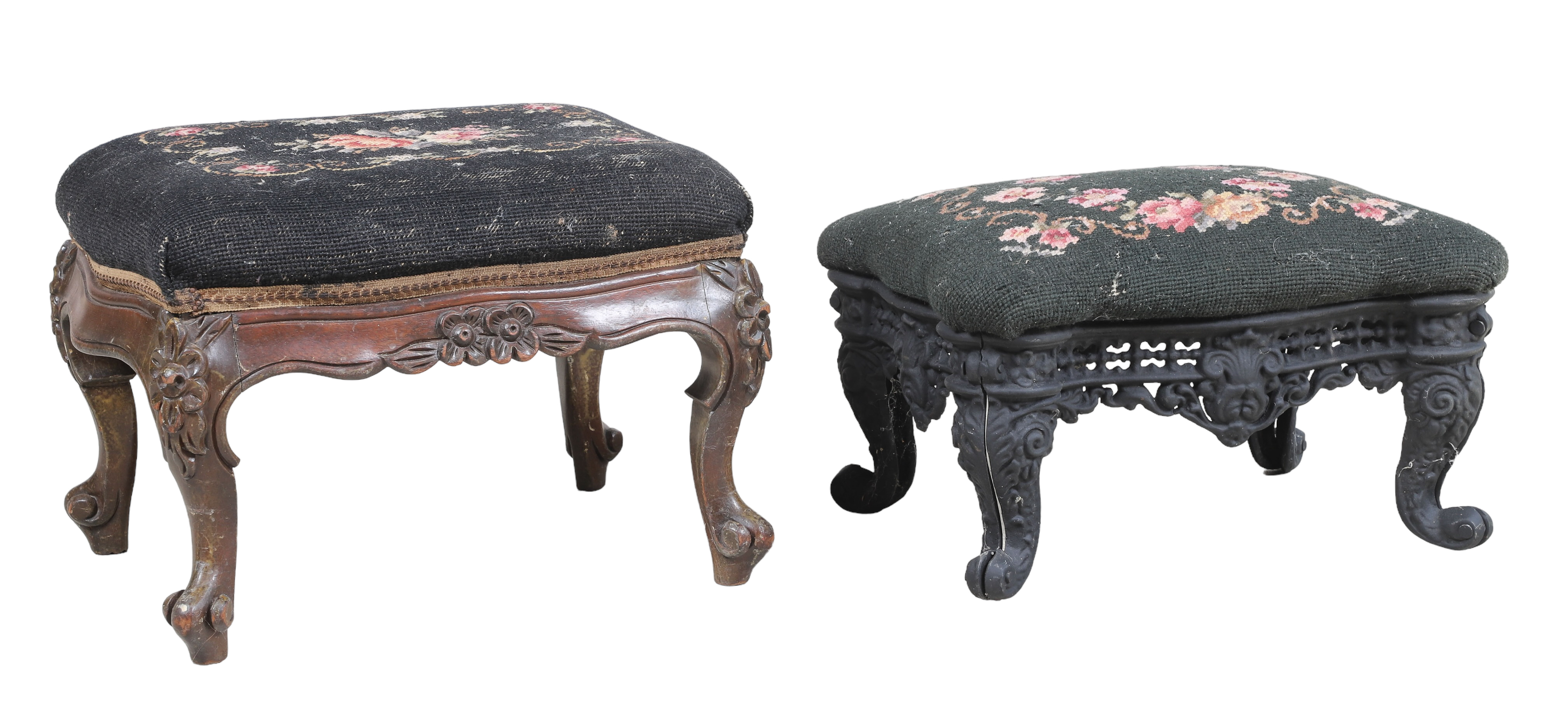 (2) Upholstered Footstools,