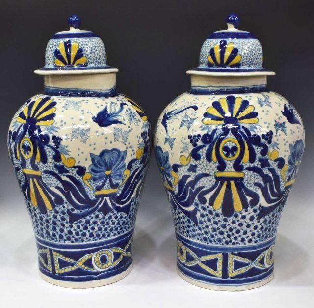 (2) URIARTE TALAVERA TIN-GLAZED