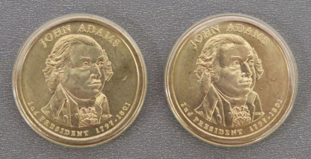 (2) US PRESIDENTIAL JOHN ADAMS $1