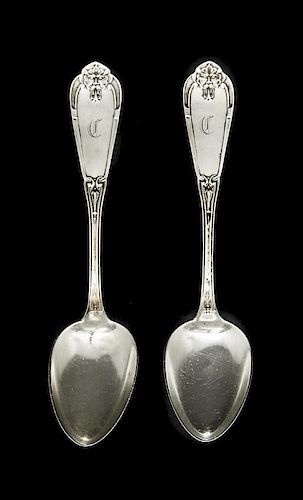 2 VANDERSLICE COIN SILVER SPOONS,
