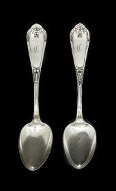 2 VANDERSLICE COIN SILVER SPOO