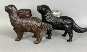 2 VARIANT DOG BANKS CA. 1900-1