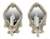 (2) VENETIAN ART GLASS MIRRORE