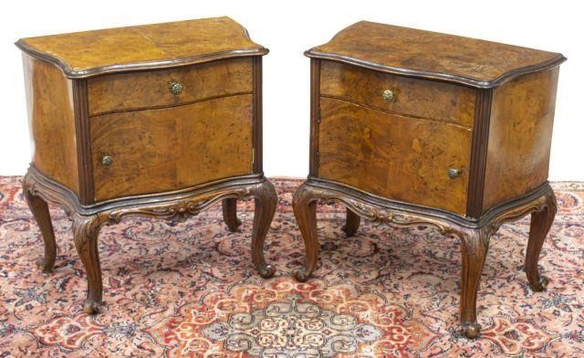 (2) VENETIAN BURLWOOD BEDSIDE
