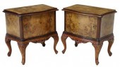 (2) VENETIAN BURLWOOD BEDSIDE