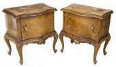(2) VENETIAN BURLWOOD BEDSIDE