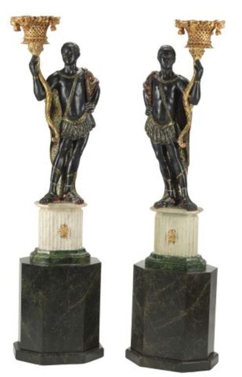 (2) VENETIAN CARVED FIGURAL