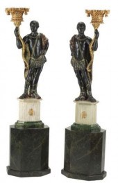 (2) VENETIAN CARVED FIGURAL ST