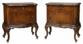 (2) VENETIAN CARVED WALNUT BED