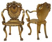 (2) VENETIAN GILTWOOD SHELL-BA