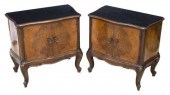 (2) VENETIAN GLASS-TOP BURLWOO