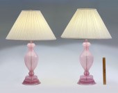 2 VENETIAN LATTICINO GLASS LAM