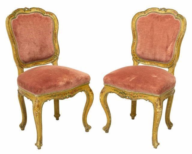 (2) VENETIAN LOUIS XV STYLE PAINTED