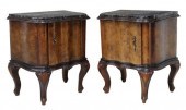 (2) VENETIAN MARBLE-TOP BURLWO