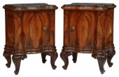 (2) VENETIAN MARBLE-TOP BURLWO