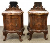 (2) VENETIAN MARBLE-TOP BURLWO