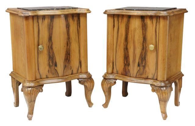 (2) VENETIAN MARBLE-TOP FIGURED