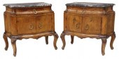 '(2) VENETIAN MARBLE-TOP WALNU