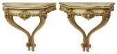 (2) VENETIAN PARCEL GILT & PAI