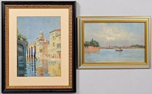 2 VENETIAN SCENE ARTWORKS, EARLY