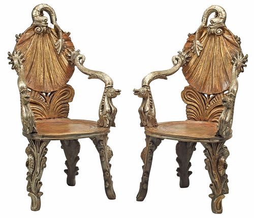 (2) VENETIAN STYLE PAINTED &AMP;