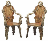 (2) VENETIAN STYLE PAINTED &AM