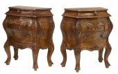 (2) VENETIAN WALNUT BOMBE BEDS