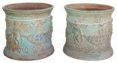 (2) VERDIGRIS PATINATED CAST I