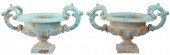 (2) VERDIGRIS PATINATED CAST I