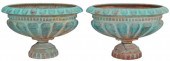 (2) VERDIGRIS PATINATED CAST I