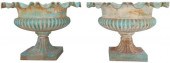 (2) VERDIGRIS PATINATED CAST I