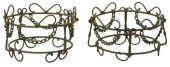 (2) VERDIGRIS PATINATED IRON P