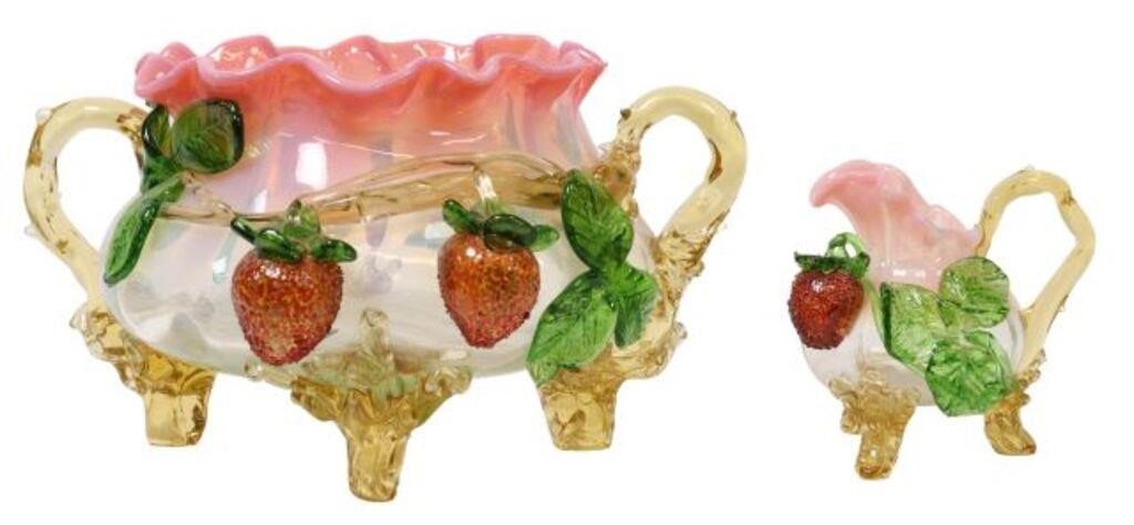 (2) VICTORIAN ART GLASS