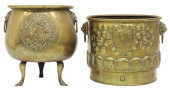 (2) VICTORIAN BRASS ARMORIAL L