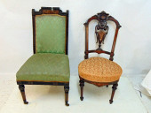 2 VICTORIAN CHAIRS, EBONIZED S