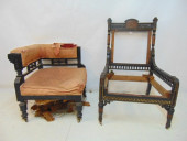 2 VICTORIAN CHAIRS, FRAMES, EB
