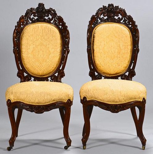 2 VICTORIAN LAMINATED ROSEWOOD