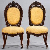 2 VICTORIAN LAMINATED ROSEWOOD