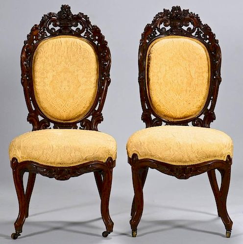 2 VICTORIAN LAMINATED ROSEWOOD